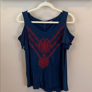 Blue lucky shirt with embellishments